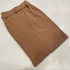 WHBM pencil skirt with buttons and belt